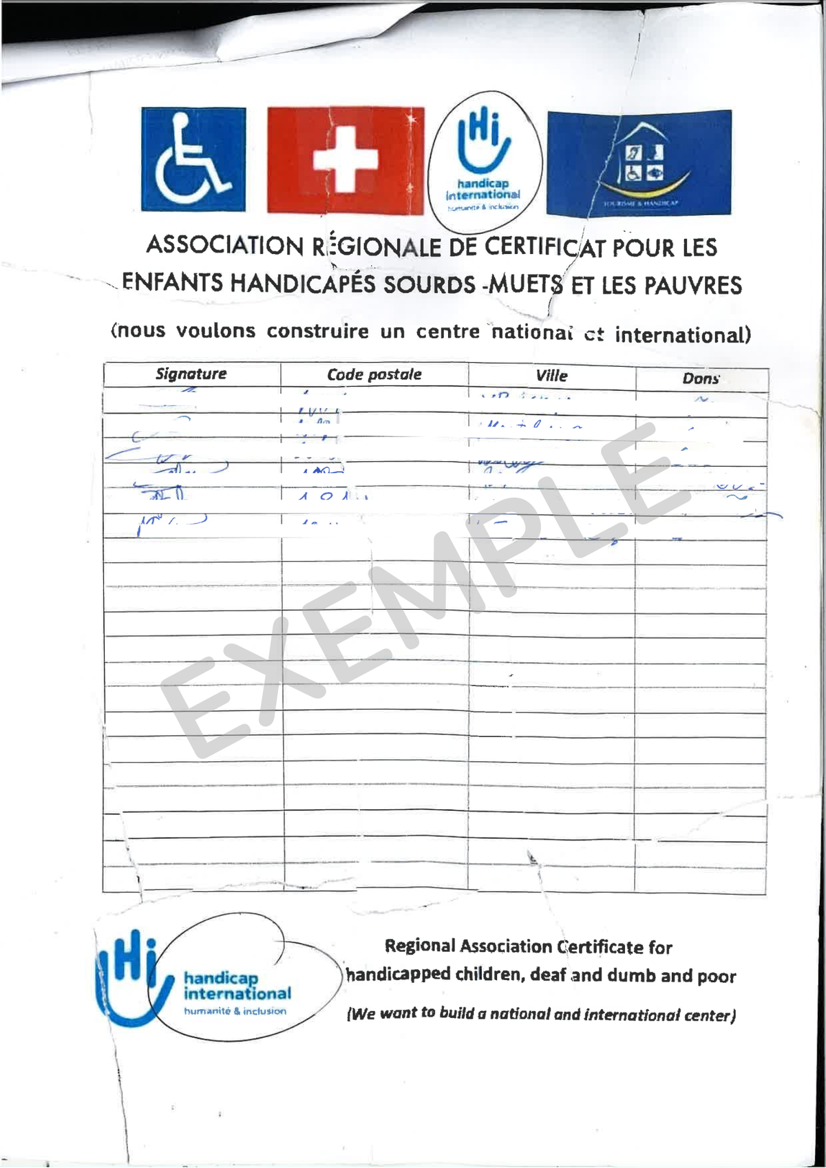 Exemple de faux 'formulaires de collecte'