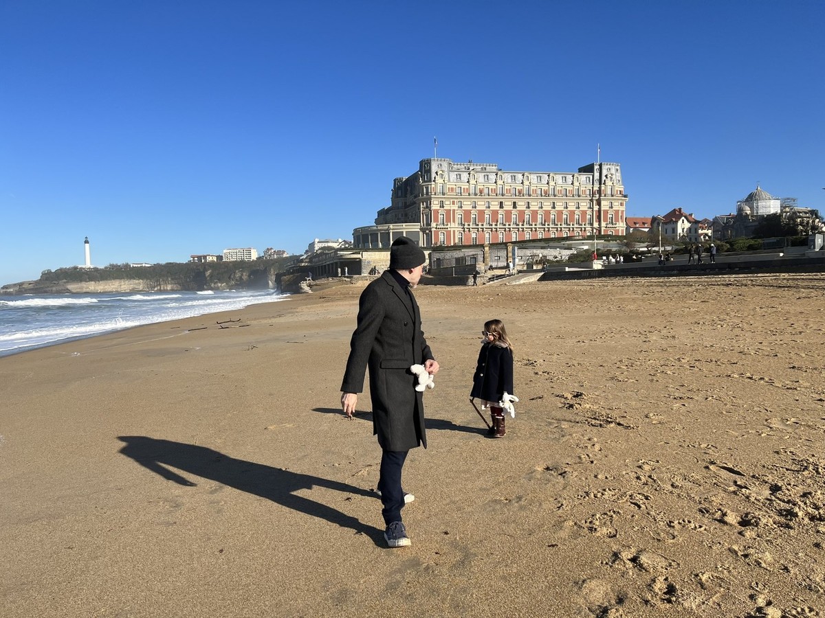Jaime Del Burgo, courant décembre, à Biarritz, avec sa fille.