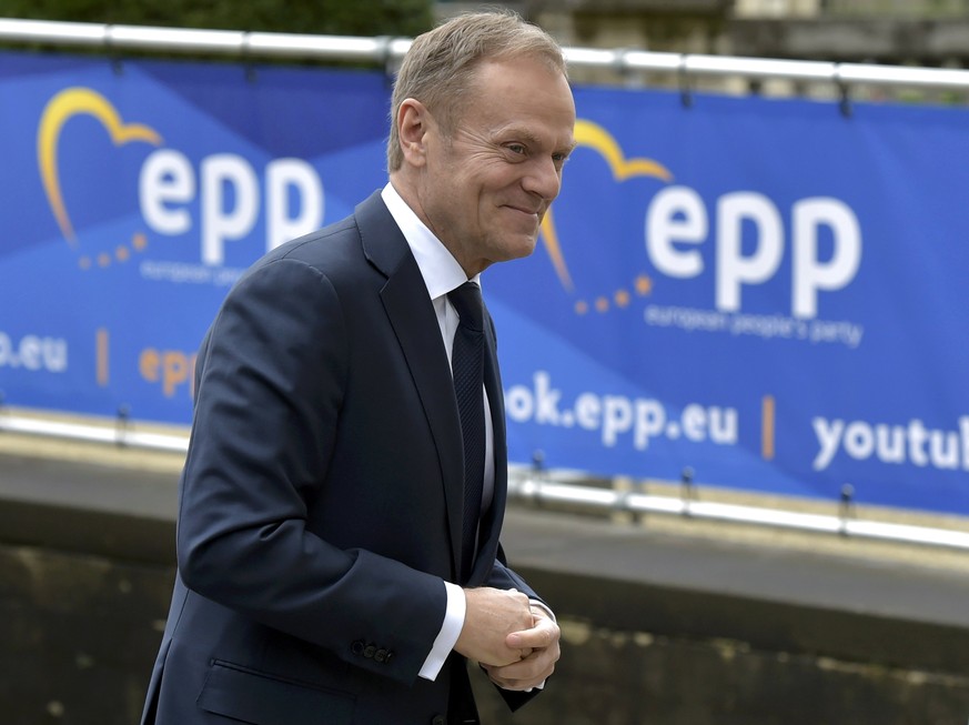 European Council President Donald Tusk arrives at a European People&#039;s Party (EPP) meeting ahead of a EU summit in Brussels, Belgium, March 9, 2017. REUTERS/Eric Vidal