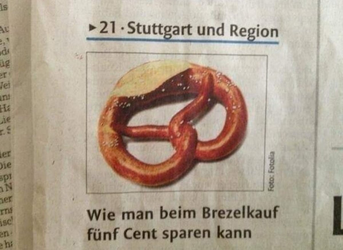Deutscher Humor: Günstige Brezel