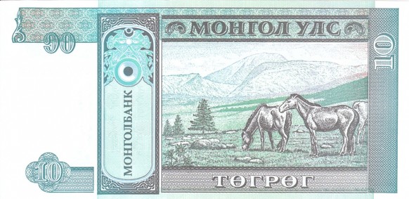 Banknoten dieser Welt: Welche ist die schönste?
Die Rückseite der 10er-Note der mongolischen Währung ist schöner als das von euch gewählte Bild.