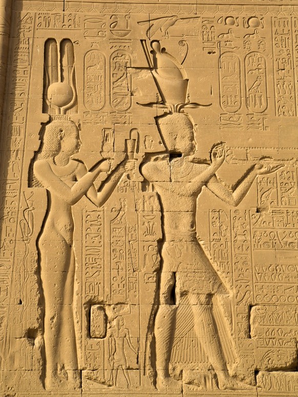 Relief of Cleopatra and Caesarion, Temple of Hathor, Dendera, Egypt