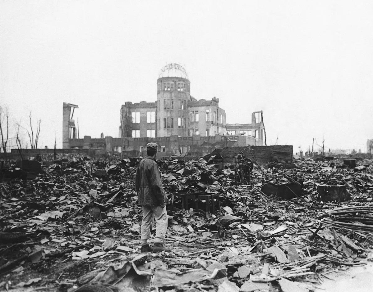 Les ruines de la ville japonaise d'Hiroshima après le premier bombardement atomique de 1945.