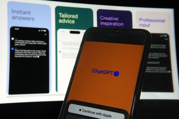 FILE - OpenAI&#039;s ChatGPT app is displayed on an iPhone in New York, May 18, 2023. The Connecticut Senate pressed ahead Wednesday, April 24, 2024 with one of the first major legislative proposals i ...