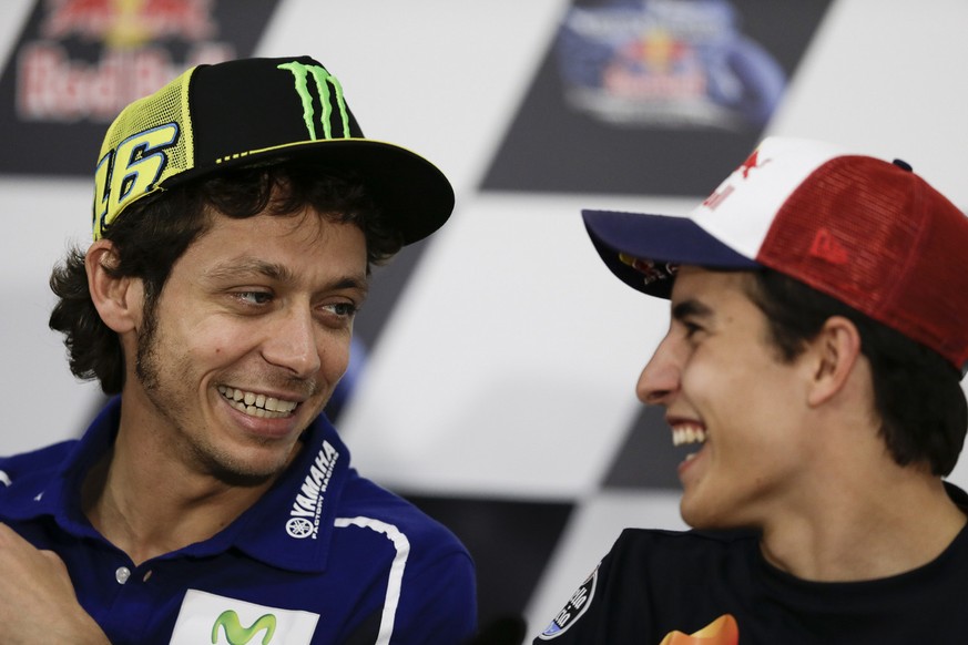 Rossi (links) und Marquez, als wären sie seit Jahren beste Freunde.