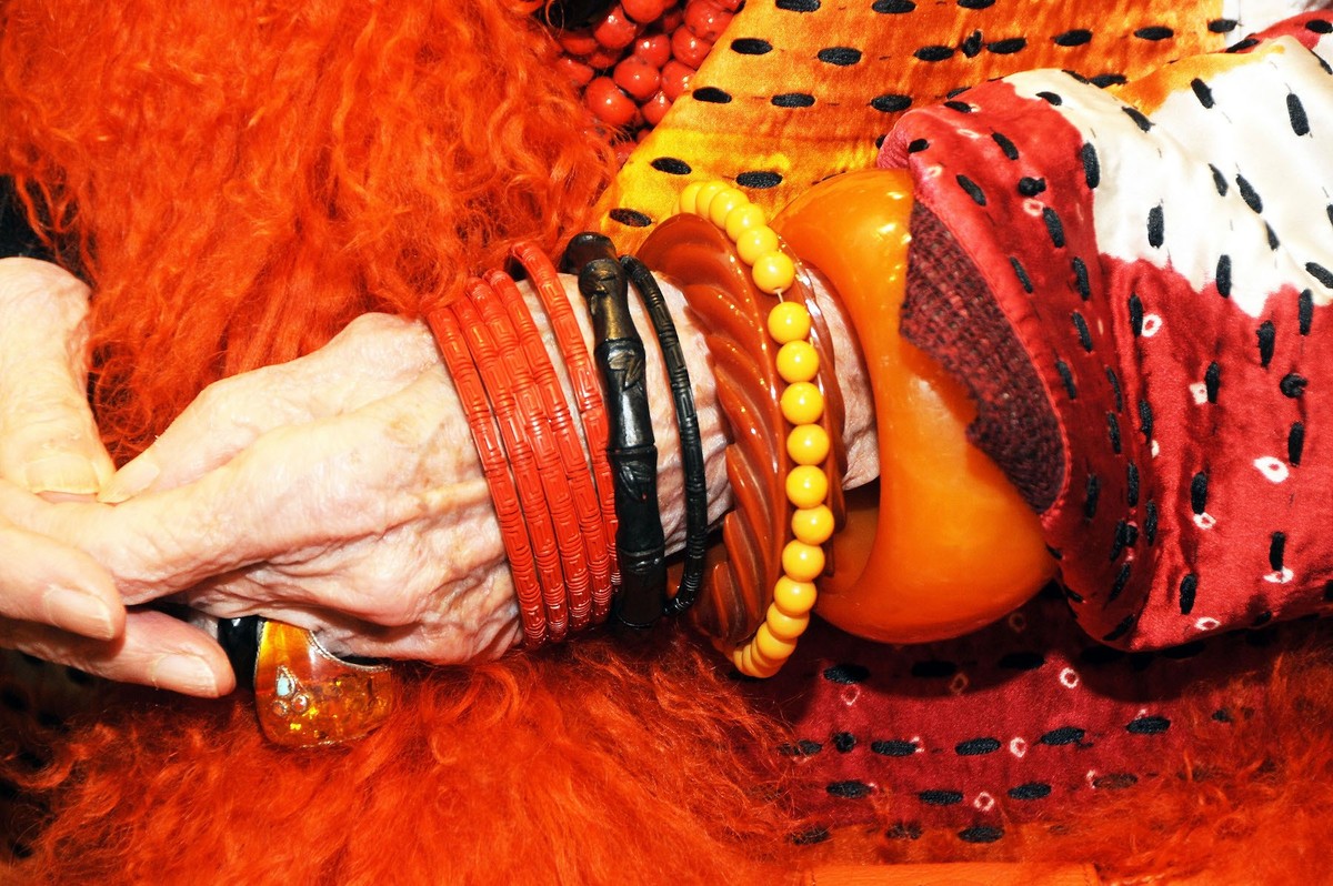 <<attends the Iris Apfel Handbag Collection Launch>> at Henri Bendel on October 12, 2012 in New York City.