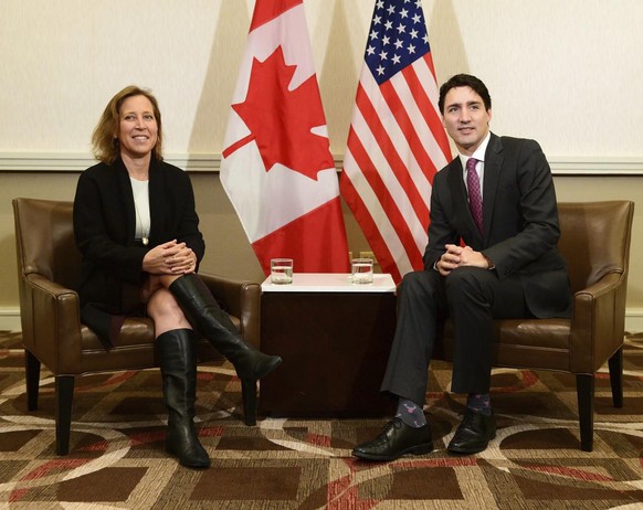 Posieren der Mächtigen: Hier traf Wojcicki 2017 den kanadischen Premier Justin Trudeau.