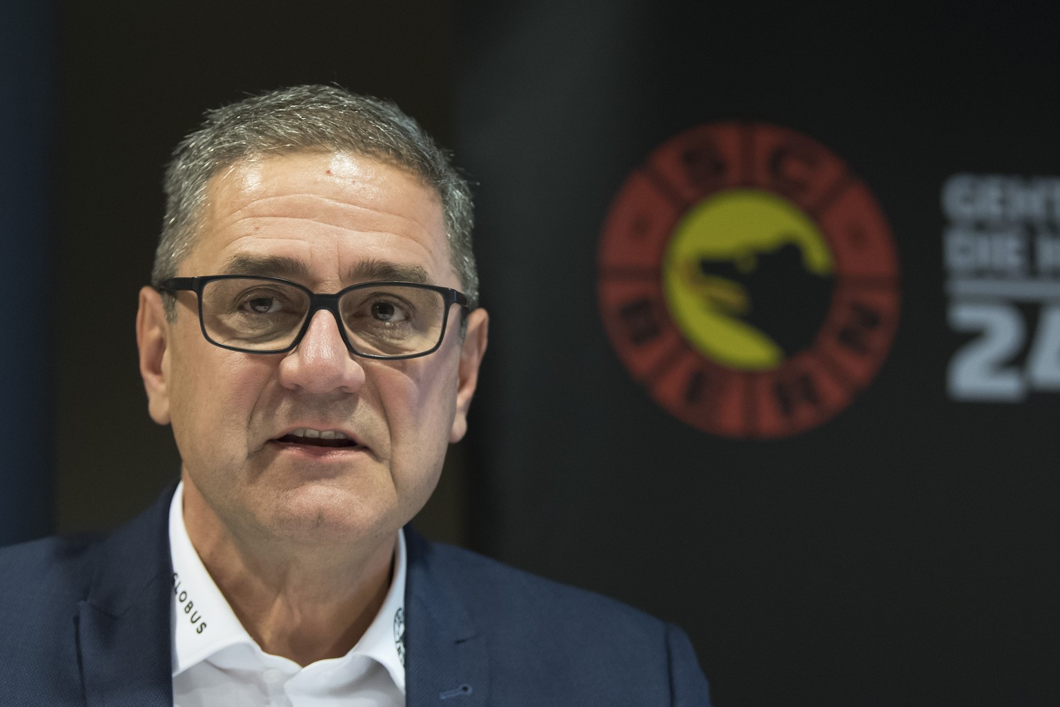 SCB CEO Marc Luethi praesentiert die Bilanz der SCB-Eishockey AG der vergangenen Saison am Mittwoch, 5. September 2018, in der PostFinance Arena in Bern.(KEYSTONE/Lukas Lehmann)