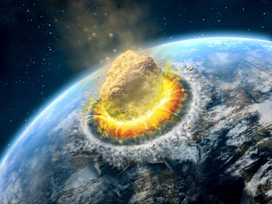 Asteroid schlägt auf der Erde ein, Meteoriteneinschlag