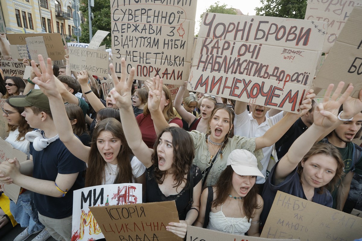 Une manifestation contre la corruption à Kiev.
