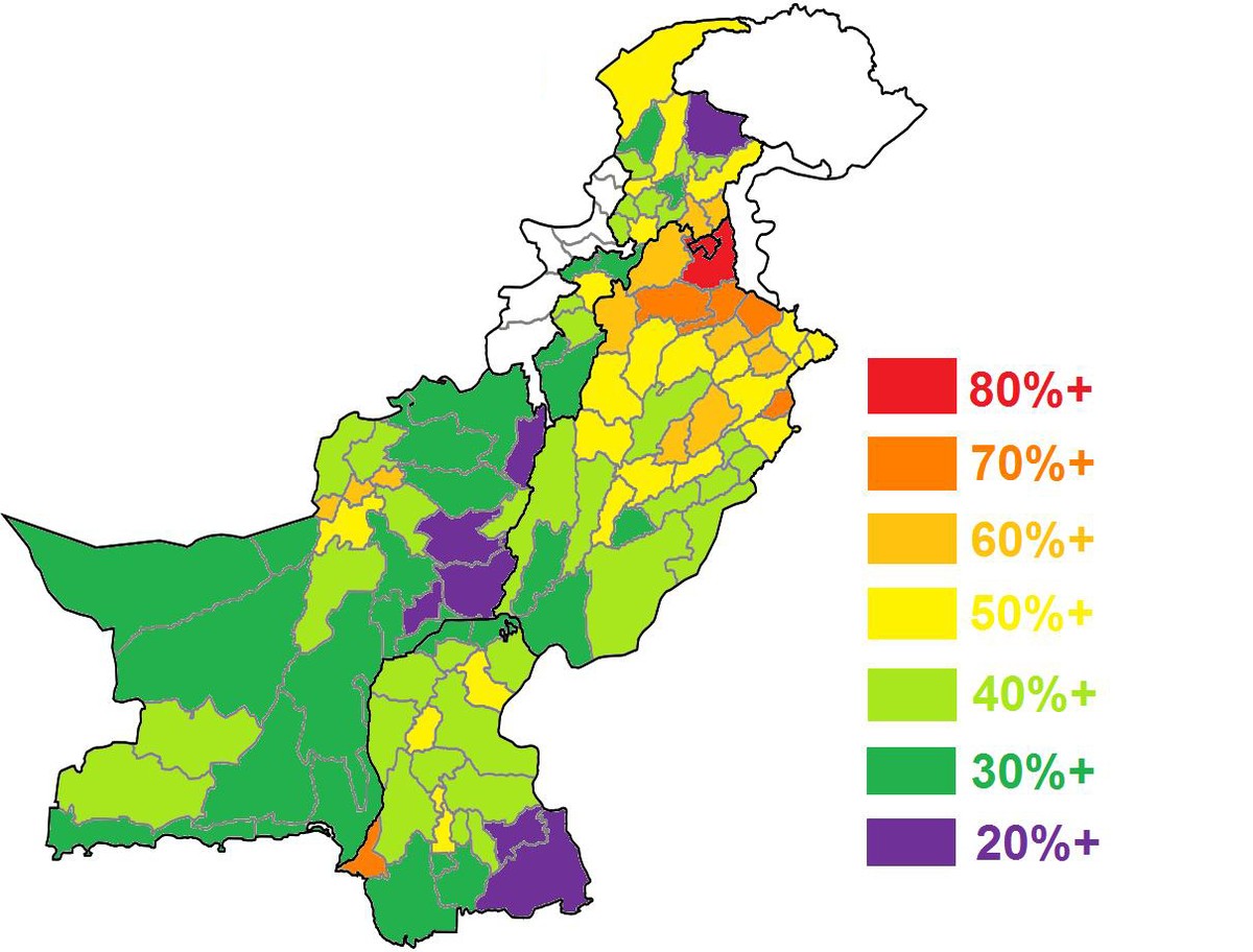 Alphabetisierung innerhalb Pakistans.
