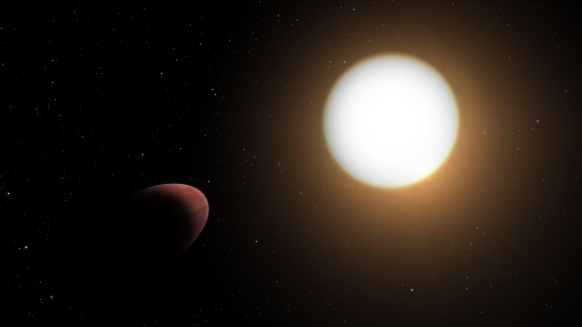 Fotos vom Planeten Wasp-103b gibt es nicht. Mit künstlerischer Phantasie könnte er ungefähr wie hier dargestellt aussehen.