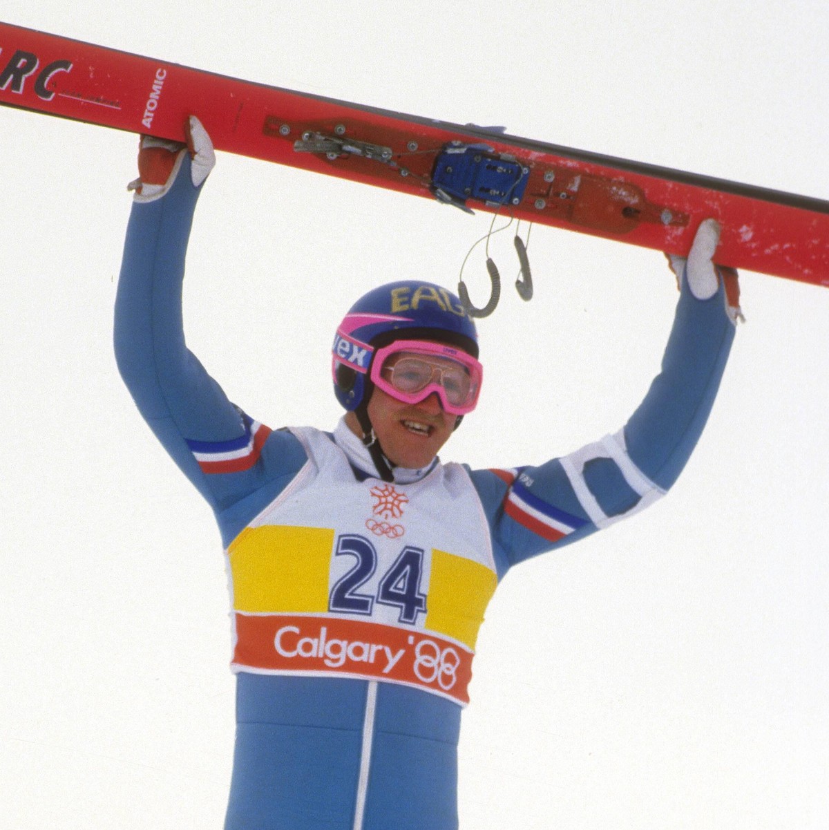 IMAGO / WEREK

Michael Eddie The Eagle Edwards (Großbritannien) jubelt