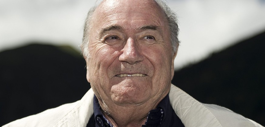 FIFA President, Swiss Joseph Sepp Blatter, looks on during the 15th edition of the &quot;Sepp Blatter Fussballturnier&quot;, in Ulrichen, Switzerland, Sunday, August 26, 2012. When Blatter was elected ...