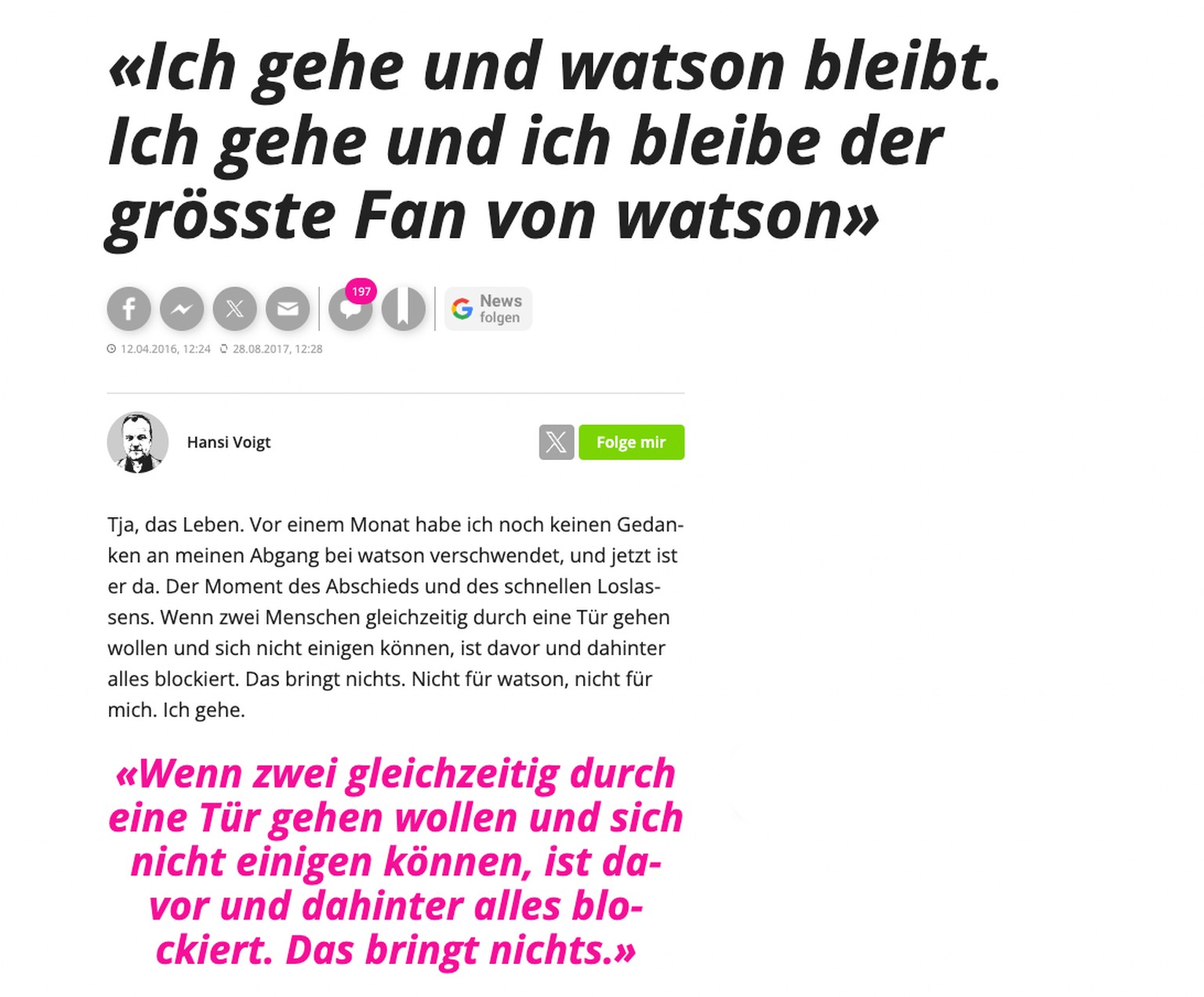 Hansi geht watson History Porn
