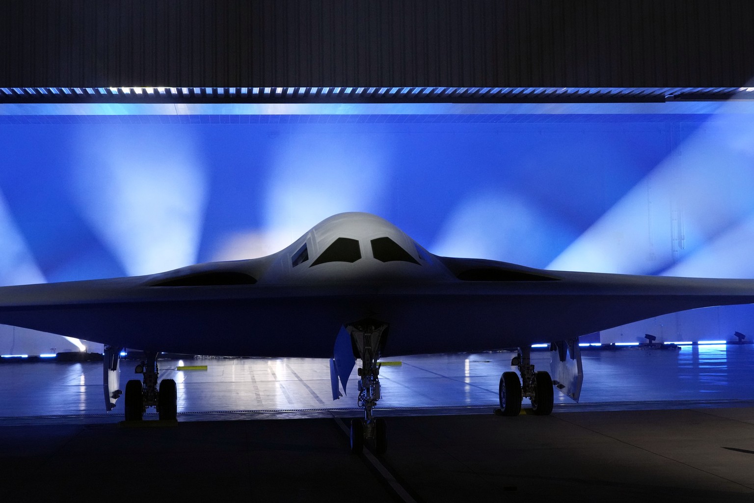 The B-21 Raider stealth bomber is unveiled at Northrop Grumman Friday, Dec. 2, 2022, in Palmdale, Calif. America