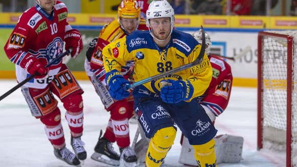 HC Davos Stuermer Dario Meyer waehrend dem Eishockey-Meisterschaftsspiel der National League zwischen den SC Rapperswil-Jona Lakers und dem HC Davos am Dienstag, 30. Oktober 2018, in Rapperswil. (KEYS ...