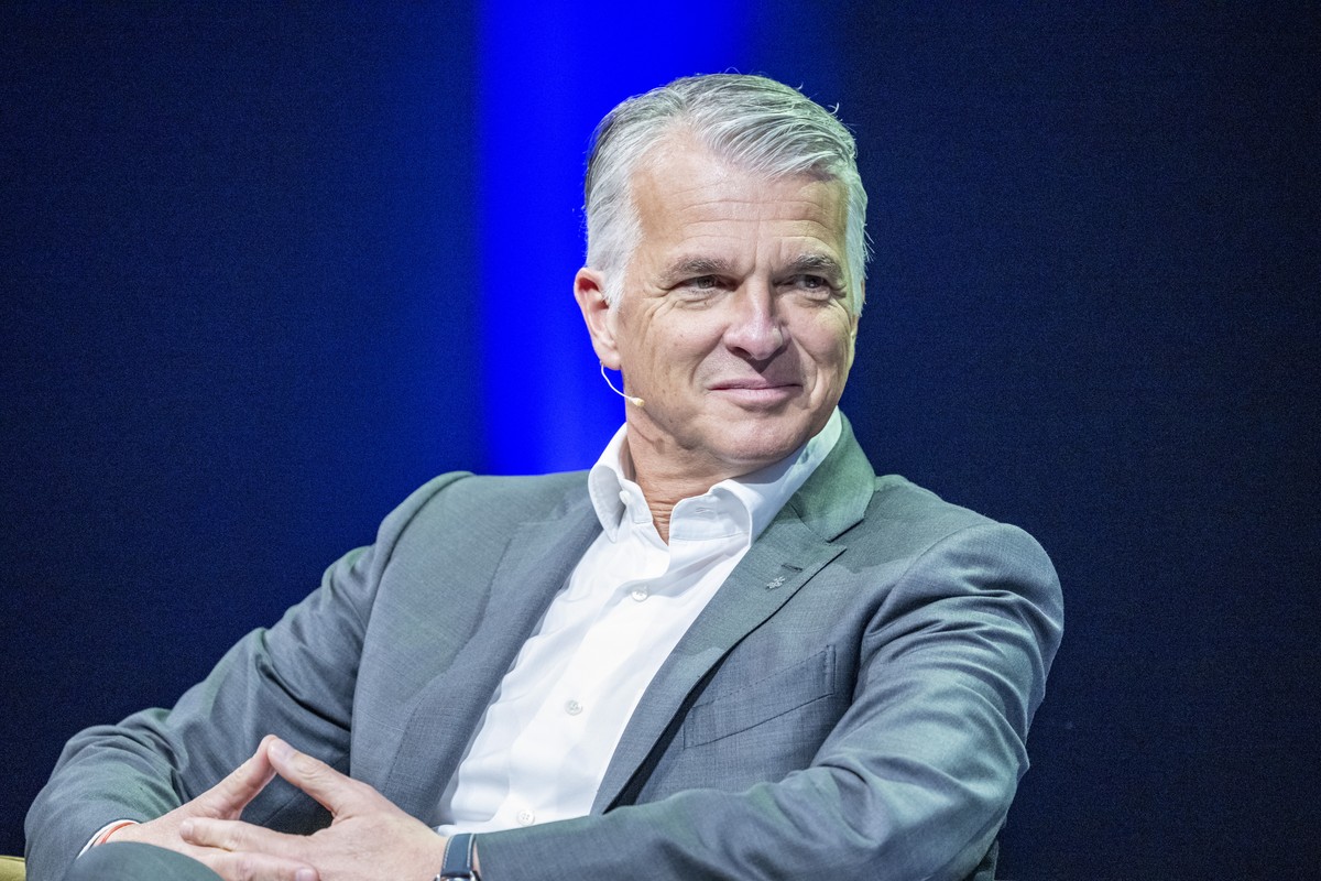 Der CEO der UBS, Sergio Ermotti anlaesslich des Swiss Media Forum vom Donnerstag, 23. Mai 2023 im KKL in Luzern. (KEYSTONE/Urs Flueeler)