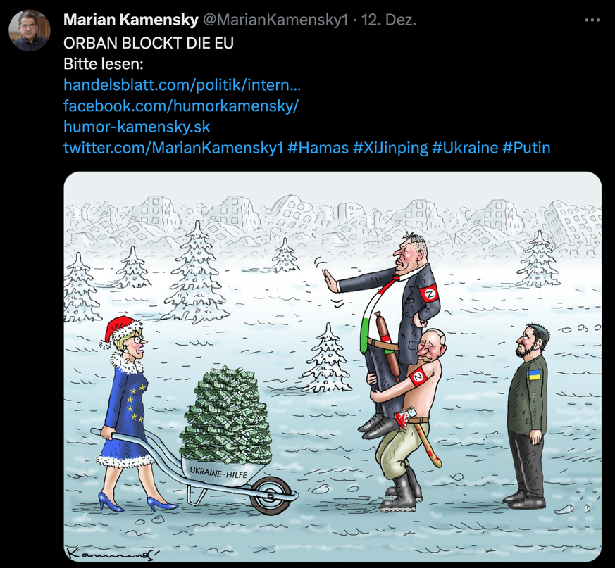 Karikatur zum Ukraine-Krieg.