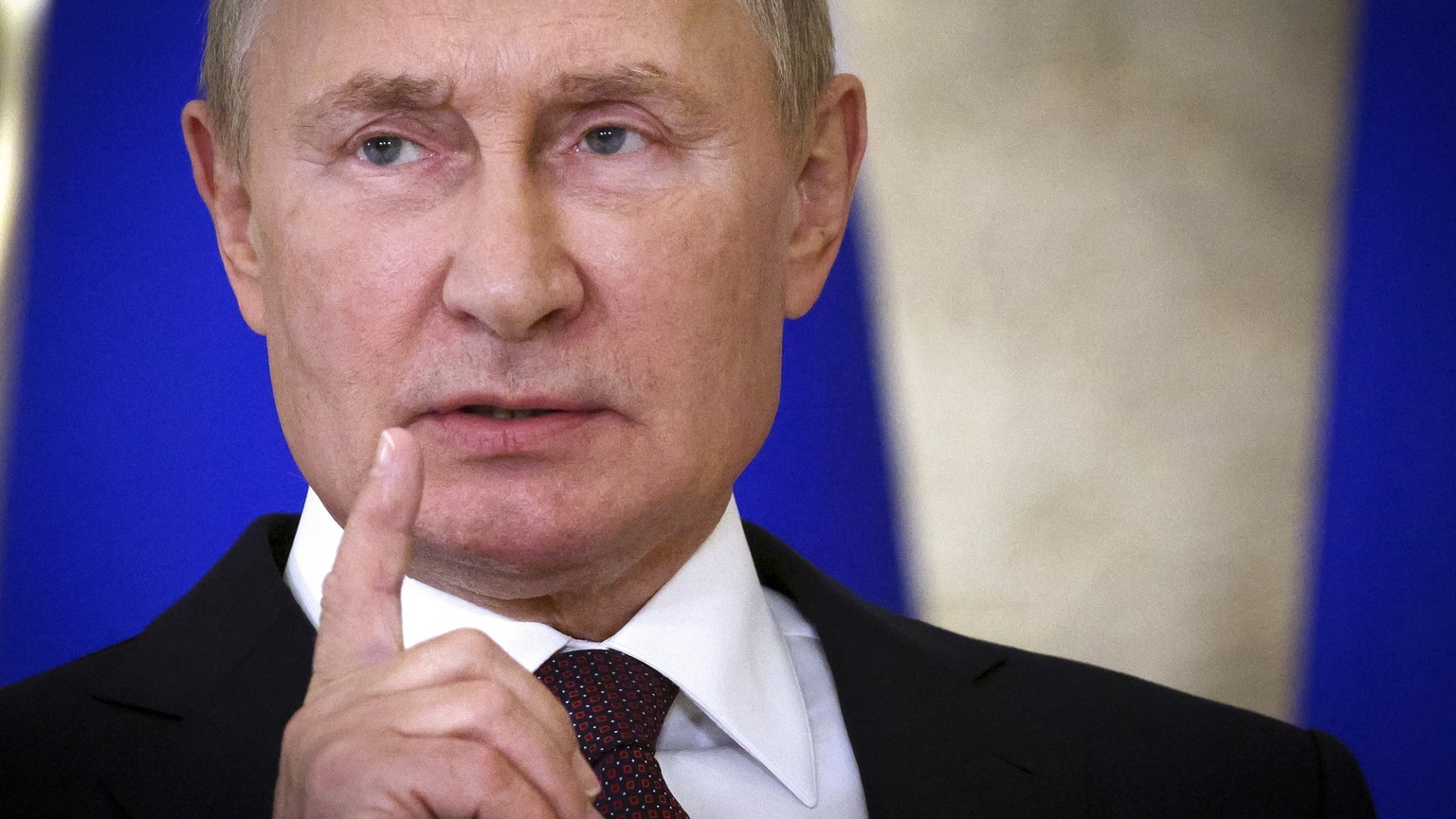 FILE - Russian President Vladimir Putin gestures as he speaks to the media after the Shanghai Cooperation Organisation (SCO) summit in Samarkand, Uzbekistan, Friday, Sept. 16, 2022. There?s little dou ...