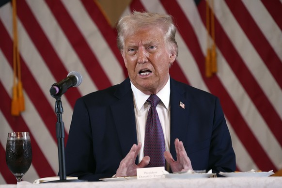 President-elect Donald Trump speaks during a meeting with Republican governors at Mar-a-Lago, Thursday, Jan. 9, 2025, in Palm Beach, Fla. (AP Photo/Evan Vucci)
Donald Trump