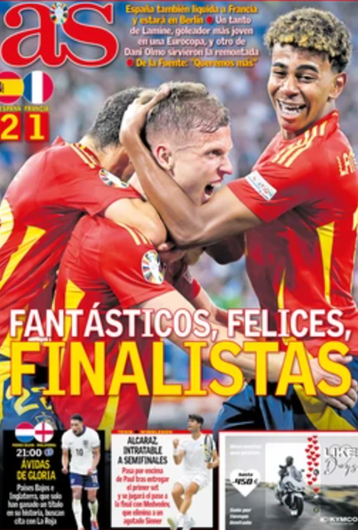 Frontpages Spanien