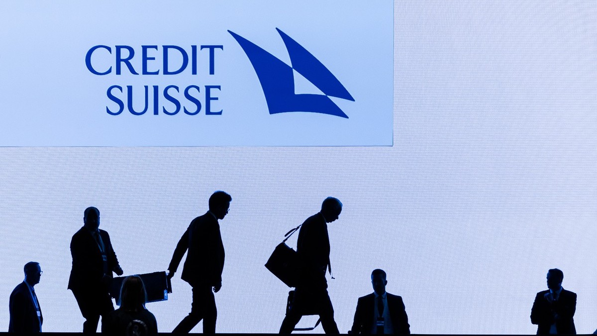 Swiss bank Credit Suisse CEO Ulrich Koerner, 3rd right, leaves the stage after the annual shareholders' meeting of the Swiss banking group on Tuesday, April 4, 2023 in Zurich, Switzerland. Swiss  ...