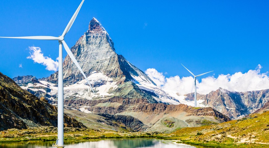 In den Alpen herrschen neben dem Jura die besten Bedingungen für Windkraftwerke in der Schweiz.