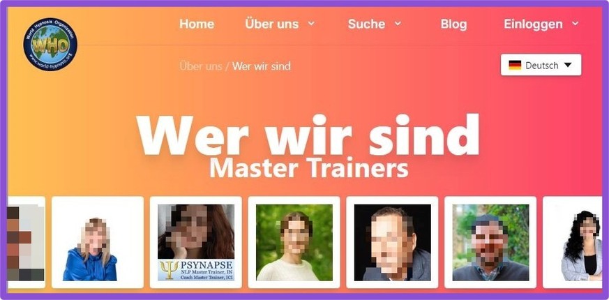 WHO, World Hypnosis Organization, nicht Weltgesundheitsorganisation