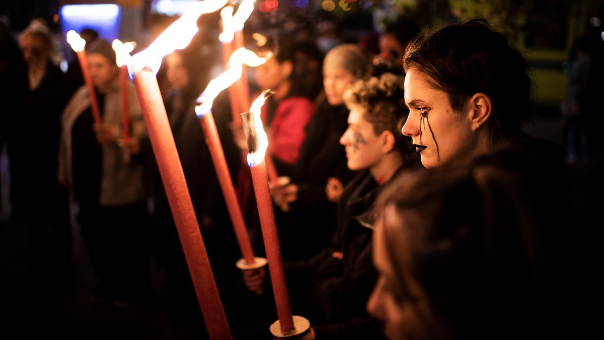 Des femmes manifestent, en octobre 2021 à Genève, pour demander un plan national contre les violences sexistes et sexuelles suite à la 25ème victime de féminicide de l'année.