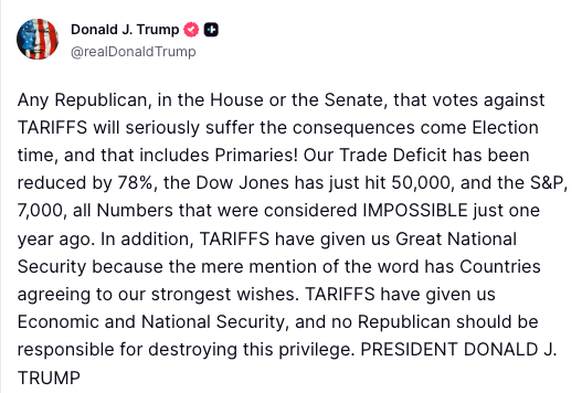 Trump schiesst gegen Republikaner wegen Zoll-Abstimmung