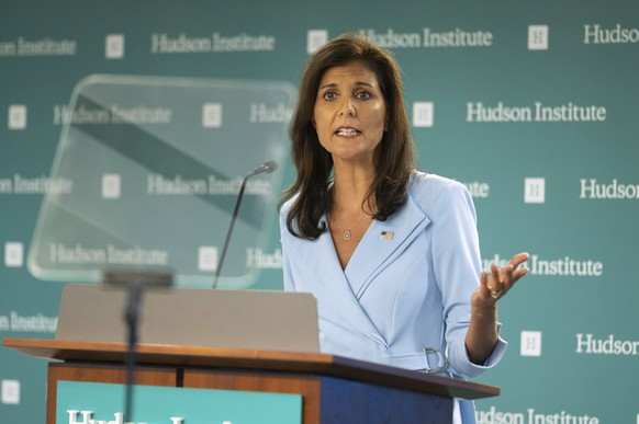 FILE - Former U.N. Ambassador Nikki Haley speaks in Washington, May 22, 2024. Haley is releasing the delegates she won during this year&#039;s Republican primary so that they&#039;re free to support D ...