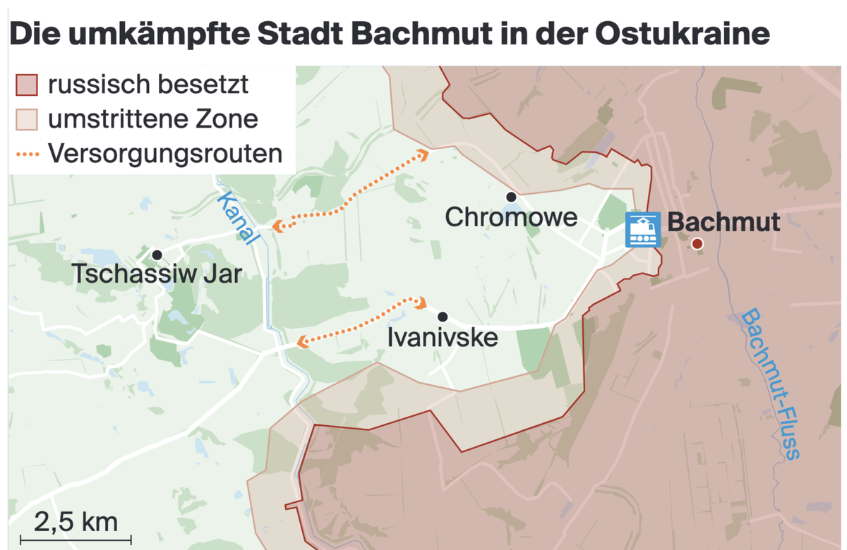 Die Lage rund um Bachmut