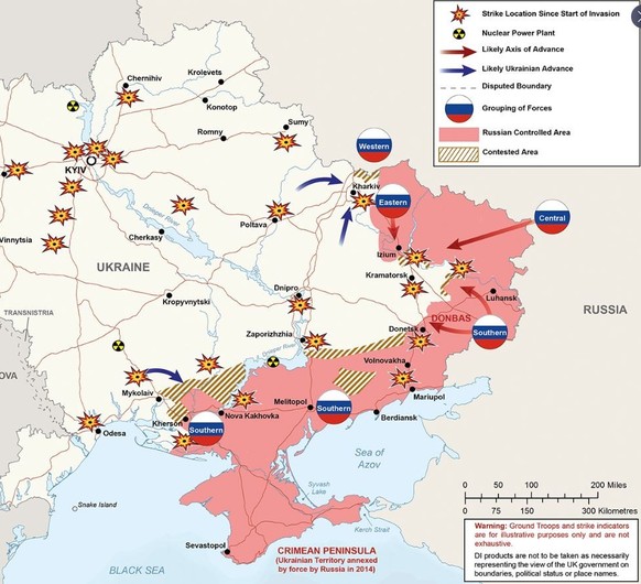 So präsentiert sich aktuell die Front im Süden und Osten der Ukraine.
