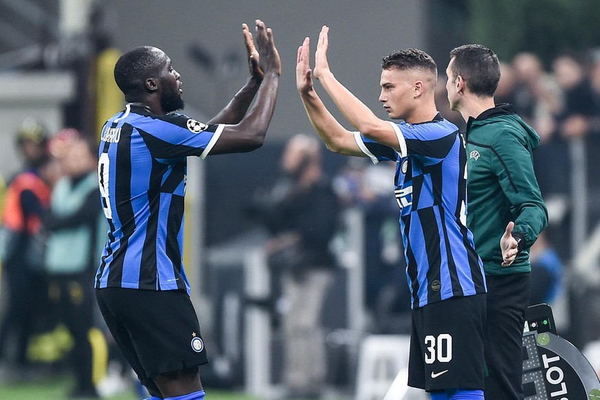 Db Milano 23/10/2019 - Champions League / Inter-Borussia Dortmund / foto Daniele Buffa/Image nella foto: Romelu Lukaku-Sebastiano Esposito PUBLICATIONxNOTxINxITA