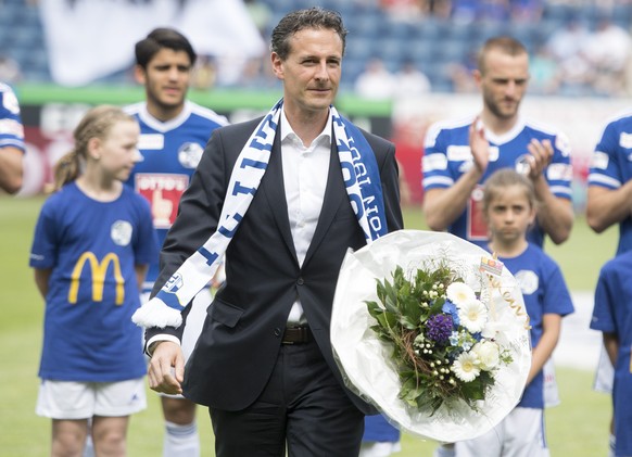 Der Praesident des FC Luzern Philipp Studhalter beim Fussball Meisterschaftsspiel der Super League zwischen dem FC Luzern und dem FC Vaduz vom Sonnag 28. Mai 2017 in Luzern. (KEYSTONE/Urs Flueeler)