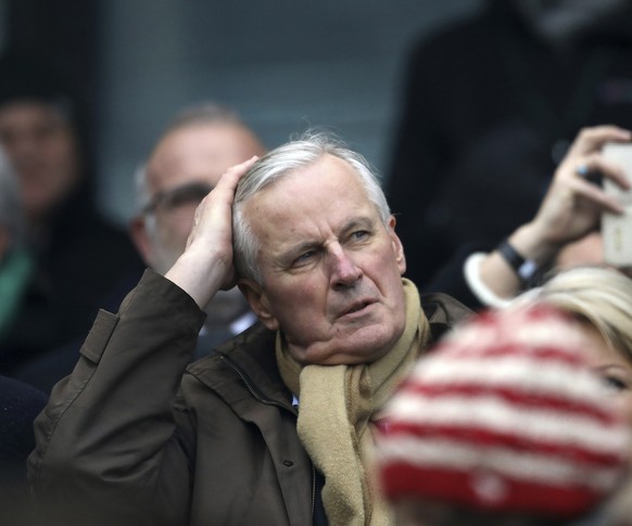 CORRECTS NAME OF PHOTOGRAPHER EU Chief Negotiator Michel Barnier attends the Six Nations rugby union international match between Ireland and France at the Aviva Stadium, Dublin, Ireland, Sunday March  ...