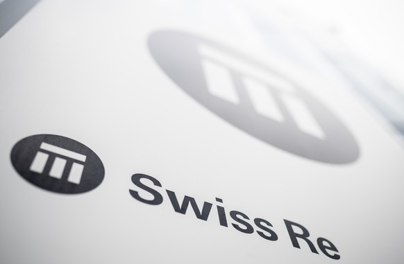 The logo of the reinsurance company Swiss Re in Zurich, Switzerland, Friday, Feburary 17, 2023. (KEYSTONE/Ennio Leanza)