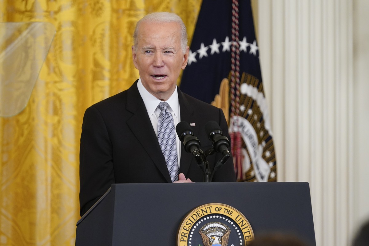 President Joe Biden speaks during a Nowruz celebration in the East Room of the White House, Monday, March 20, 2023, in Washington. Biden signed a bipartisan bill on Monday, March 20, 2023, that direct ...