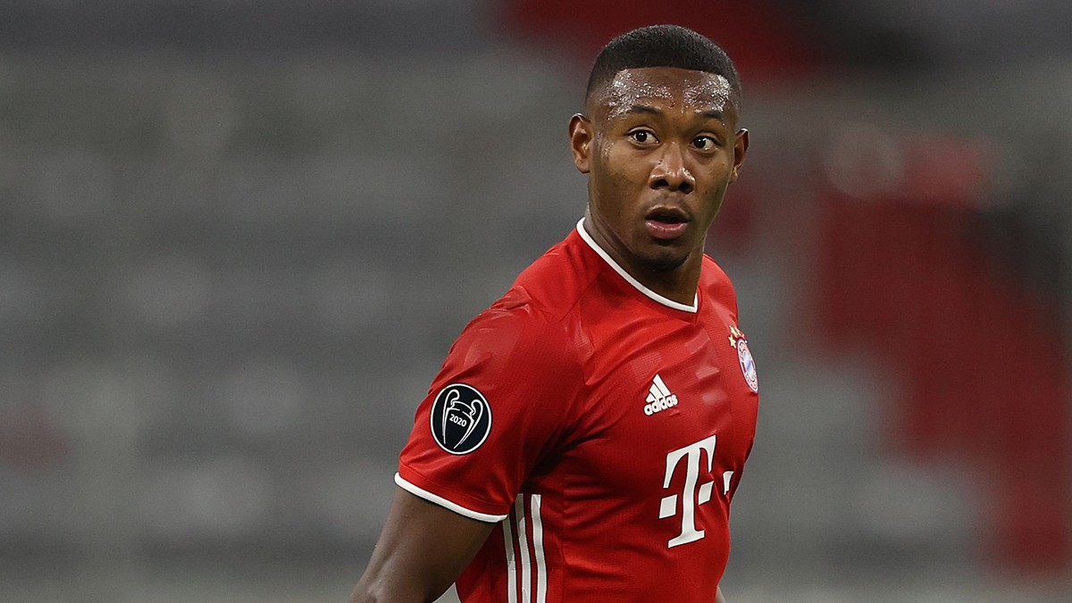epa08763647 David Alaba of FC Bayern Munich in action during the UEFA Champions League Group A stage match between FC Bayern Munich and Atletico Madrid at Allianz Arena in Munich, Germany, 21 October  ...