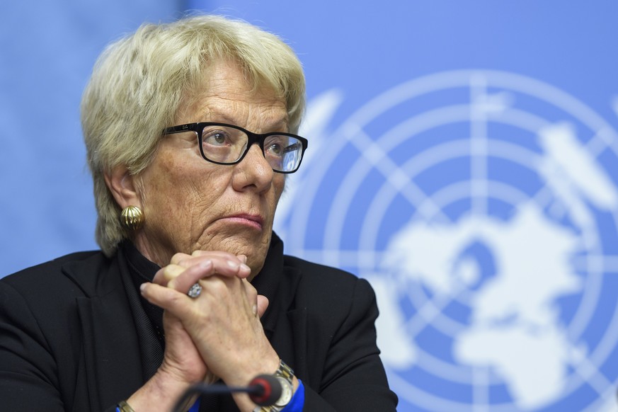 ARCHIVBILD ZUM AUSSTIEG VON CARLA DEL PONTE AUS DER UNO-UNTERSUCHUNGSKOMMISSION ZU SYRIEN, AM SONNTAG, 6. AUGUST 2017 - Carla del Ponte, Member of the Independent Commission of Inquiry on the Syrian A ...