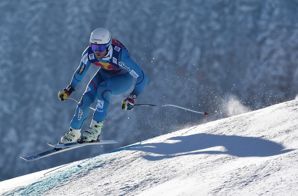 epa05730852 Kjetil Jansrud of Norway competes during the second training run for the men&#039;s Downhill race of the FIS Alpine Skiing World Cup event in Kitzbuehel, Austria, 19 January 2017. EPA/ANGE ...