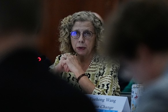 Inger Andersen, executive director of the U.N. Environment Programme, attends a session at the COP30 U.N. Climate Summit, Thursday, Nov. 13, 2025, in Belem, Brazil. (AP Photo/Fernando Llano)
Climate C ...