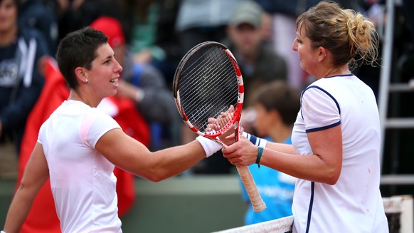 Man kennt sich: Suarez Navarro und Bacsinszky.