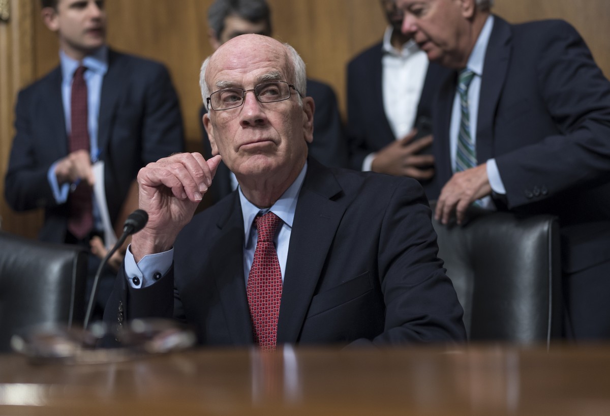 Sen. Peter Welch, D-Vt., guides a Senate Judiciary Committee hearing on nominees for the federal bench, at the Capitol in Washington, Thursday, June 20, 2024. (AP Photo/J. Scott Applewhite)
Peter Welc ...