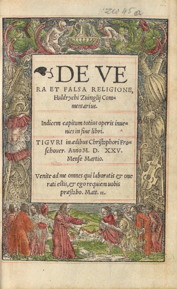 Zwinglis «Commentarius de vera et falsa religione» fand in Italien grossen Anklang.
https://www.e-rara.ch/zuz/content/titleinfo/932799