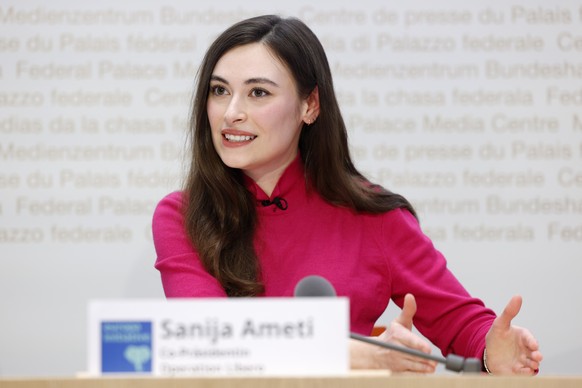 ARCHIVBILD ZUM PARTEIAUSSCHLUSSVERFAHREN DER GLP GEGEN SANIJA AMETI --- Sanija Ameti, Co-Praesidentin Operation Libero, spricht waehrend einer Medienkonferenz zur Lancierung der Europa-Initiative, am  ...