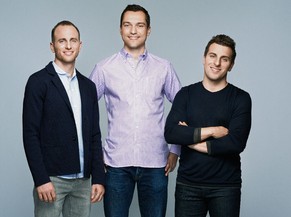 Airbnb-Gründer Joe Gebbia, Nathan Blecharczyk und Brian Chesky.
