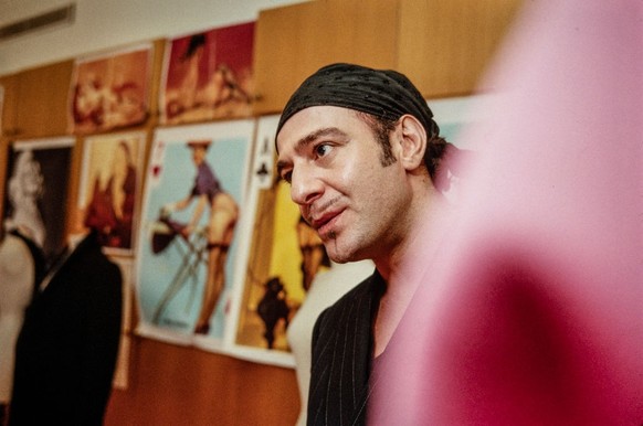 British fashion designer John Galliano and Fran Cutler at the Royal Albert Hall for Joaquín Cortés&amp;#039; &amp;#039;Gipsy Passion&amp;#039; show, London, 13th April 1997. (Photo by Dave Benett/Gett ...