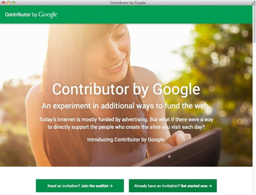 Google startet «Contributor»-Dienst:&nbsp;Für einen bis drei Dollar im Monat sollen Online-User Webseiten werbefrei lesen können.&nbsp;Grosse Nachrichten- und Medienseiten machen allerdings noch nicht ...